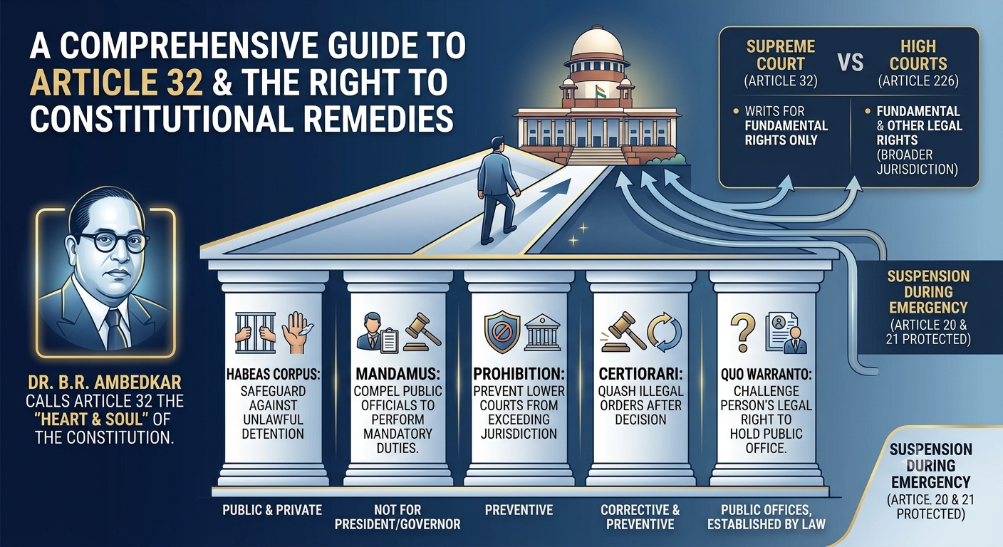 A Comprehensive Guide to Article 32 and the Right to Constitutional Remedies