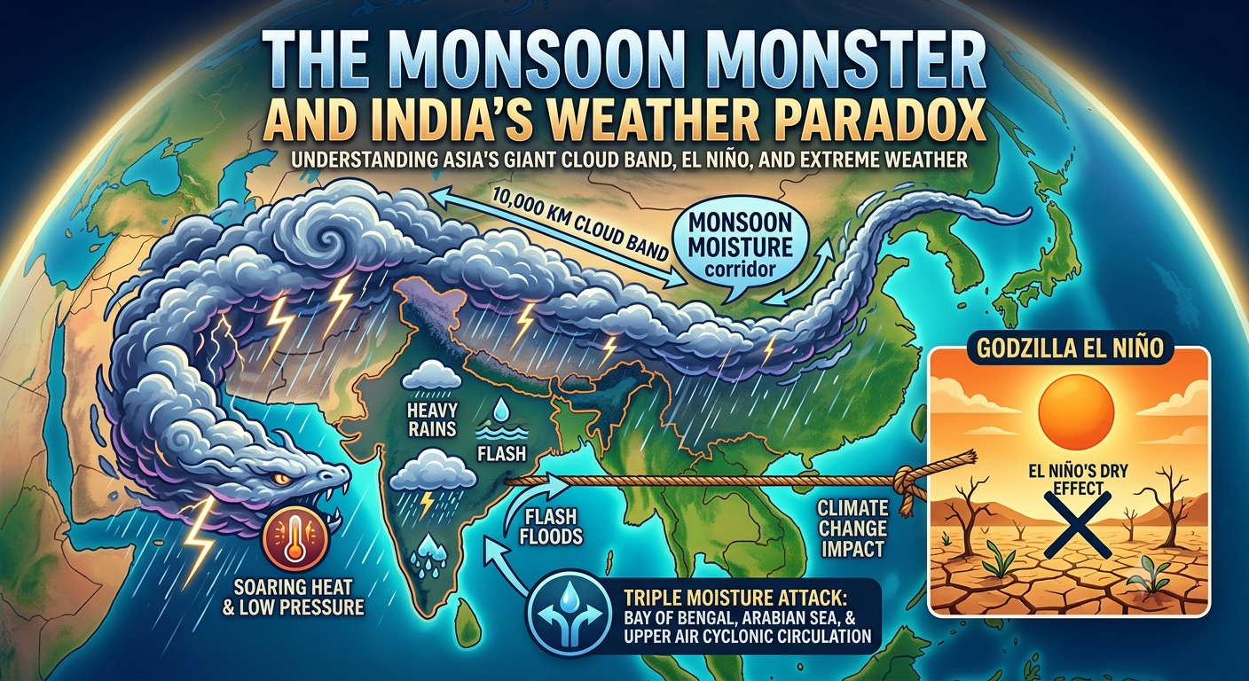 Understanding Asia’s Giant Cloud Band and India’s Surprising Rains