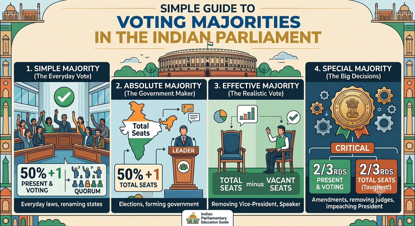 Voting Majorities in the Indian Parliament