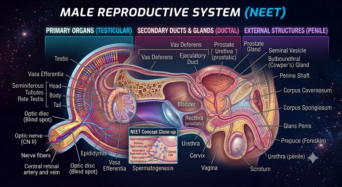 Male Reproductive system Concept used in Neet Biology