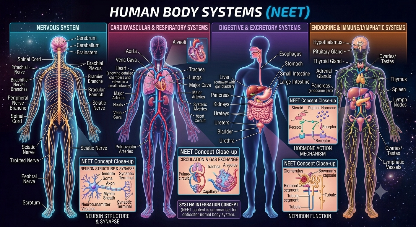 Give Human system Concept Used in Neet Biology