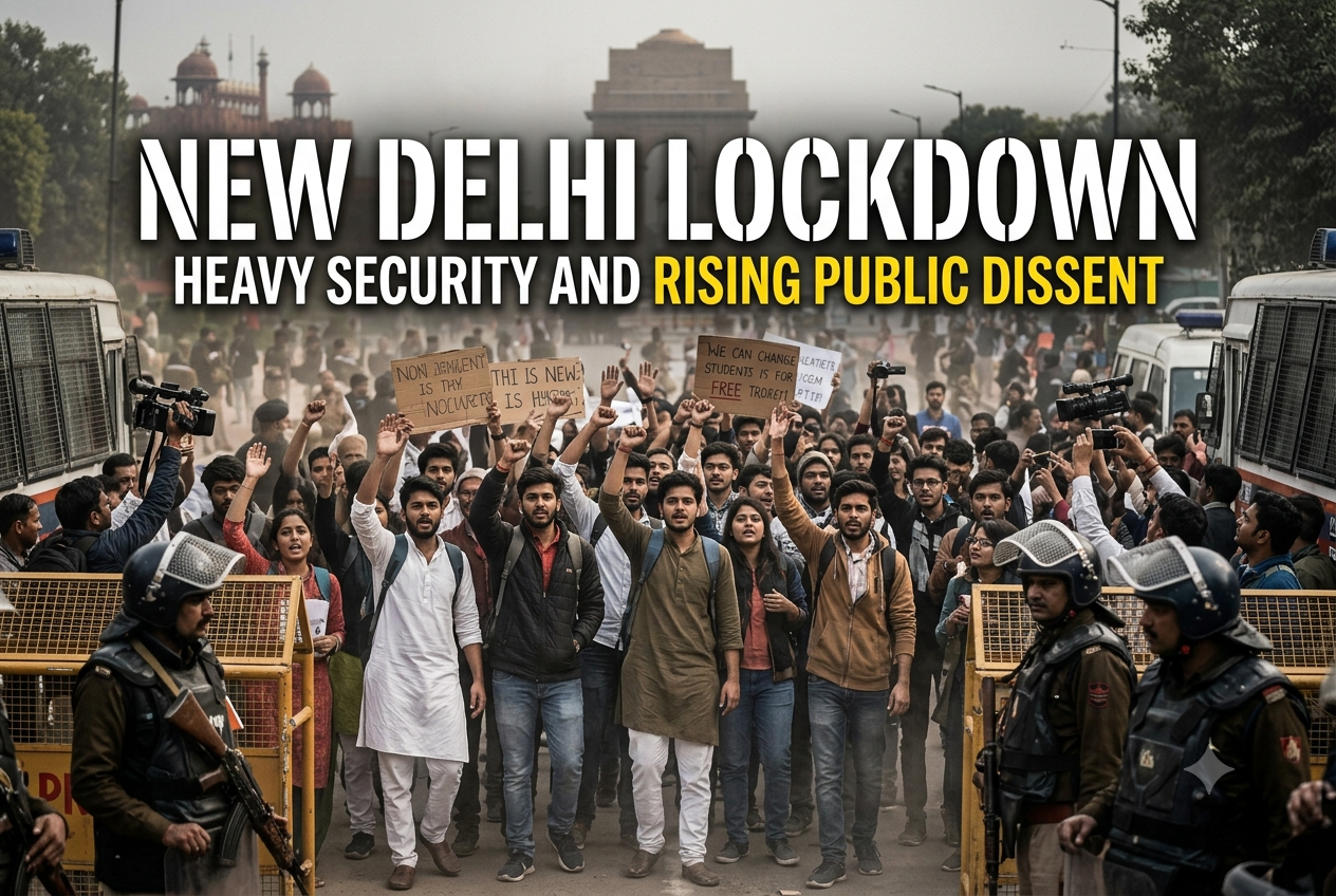 New Delhi Lockdown: Heavy Security and Rising Public Dissent